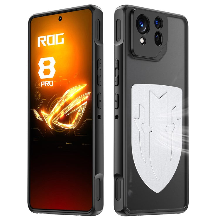 For Asus ROG Phone 8 Pro 5G / Phone 8 5G Shield Heat Dissipation Phone Case Liquid Silicone+PC Back Cover - Silver