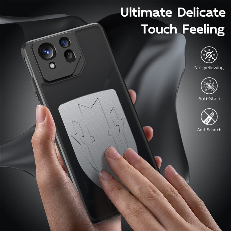 For Asus ROG Phone 8 Pro 5G / Phone 8 5G Shield Heat Dissipation Phone Case Liquid Silicone+PC Back Cover - Silver