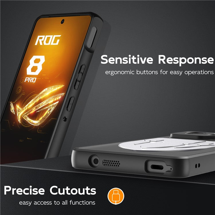 For Asus ROG Phone 8 Pro 5G / Phone 8 5G Shield Heat Dissipation Phone Case Liquid Silicone+PC Back Cover - Silver