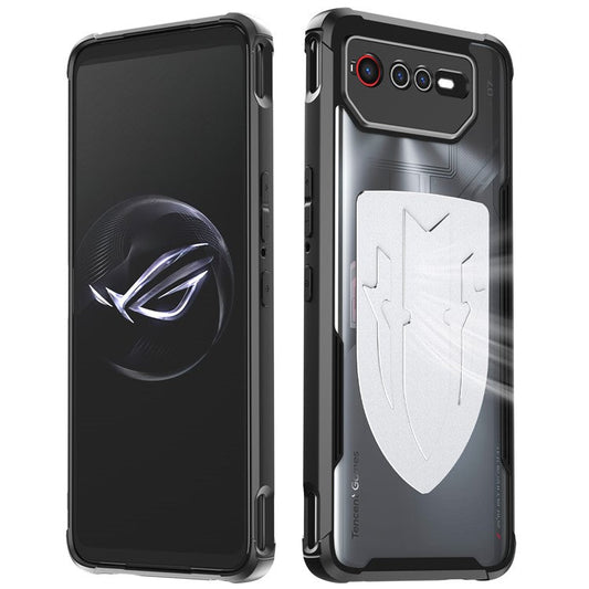 For Asus ROG Phone 7 5G / Phone 6 5G Shield Heat Dissipation Phone Case Liquid Silicone+PC Back Cover - Silver
