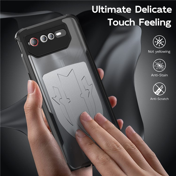 For Asus ROG Phone 7 5G / Phone 6 5G Shield Heat Dissipation Phone Case Liquid Silicone+PC Back Cover - Silver