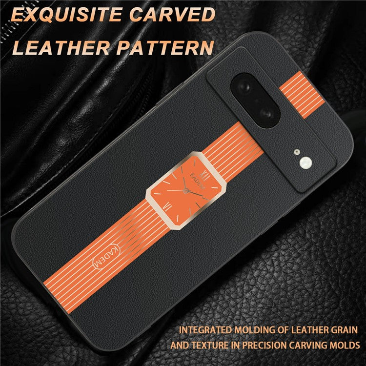 KADEM For Google Pixel 8 Case Leather+TPU+Acrylic Anti-Scratch Phone Cover - Green