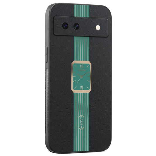 KADEM For Google Pixel 8a Case Leather+TPU+Acrylic Anti-Scratch Phone Cover - Green