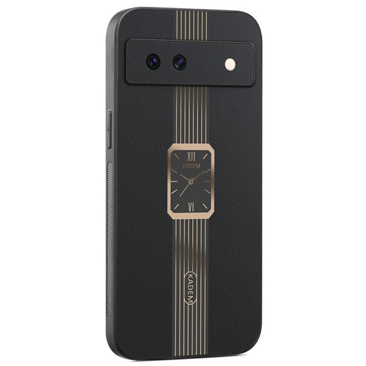 KADEM For Google Pixel 8a Case Leather+TPU+Acrylic Anti-Scratch Phone Cover - Black