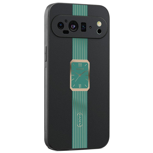 KADEM For Google Pixel 9 Case Leather+TPU+Acrylic Anti-Scratch Phone Cover - Green