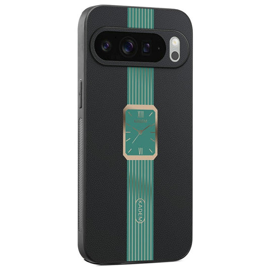 KADEM For Google Pixel 9 Pro XL Case Leather+TPU+Acrylic Anti-Scratch Phone Cover - Green