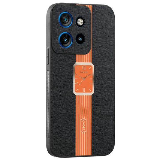 KADEM Case For Motorola Motorola Thinkphone 25 5G / Edge 50 Neo 5G / Moto S50 5G Leather+TPU+Acrylic Anti-Scratch Phone Cover - Orange