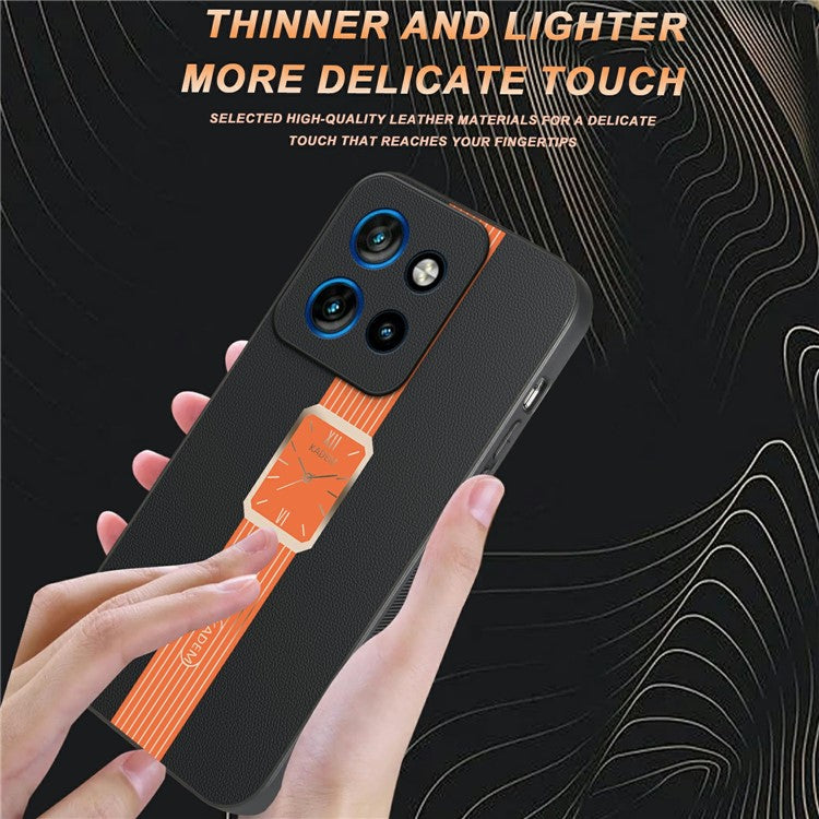 KADEM Case For Motorola Motorola Thinkphone 25 5G / Edge 50 Neo 5G / Moto S50 5G Leather+TPU+Acrylic Anti-Scratch Phone Cover - Orange