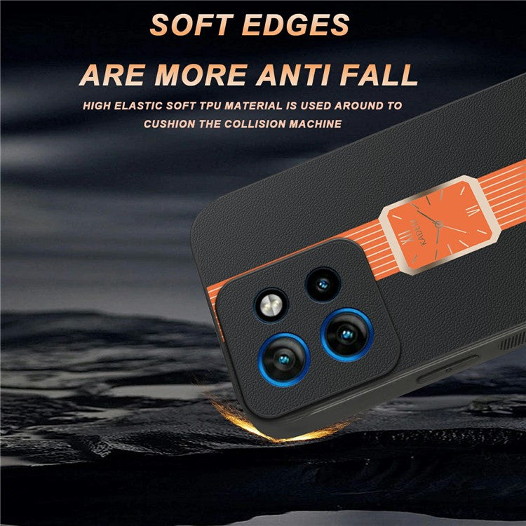 KADEM Case For Motorola Motorola Thinkphone 25 5G / Edge 50 Neo 5G / Moto S50 5G Leather+TPU+Acrylic Anti-Scratch Phone Cover - Orange