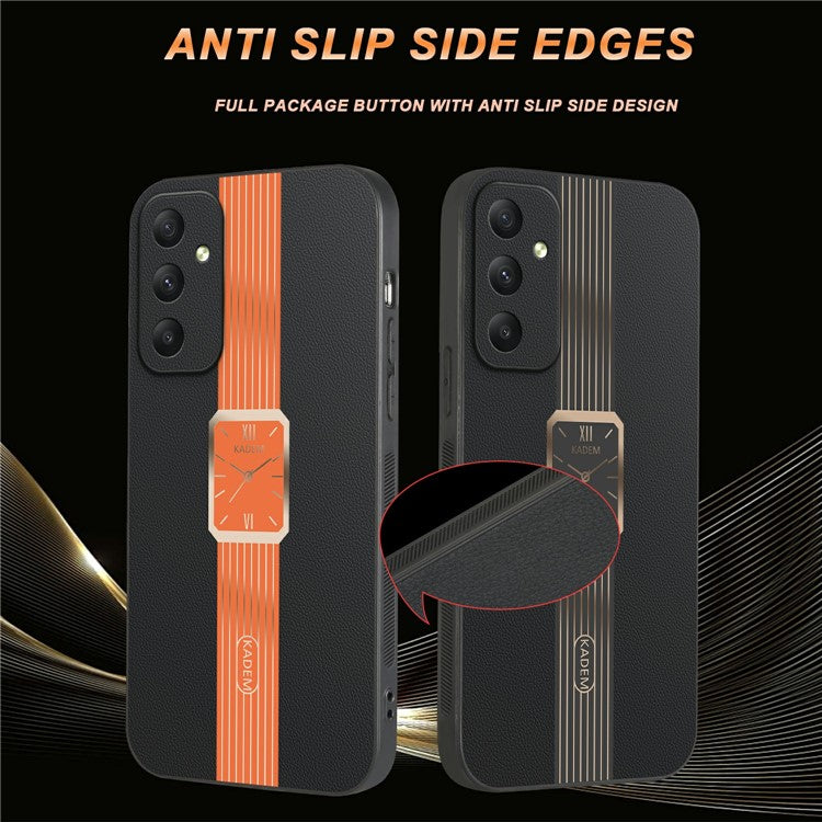 KADEM For Samsung Galaxy A35 5G Case Leather+TPU+Acrylic Anti-Scratch Phone Cover - Orange