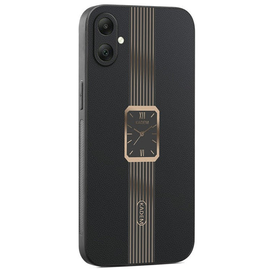 KADEM For Samsung Galaxy A06 Case Leather+TPU+Acrylic Anti-Scratch Phone Cover - Black