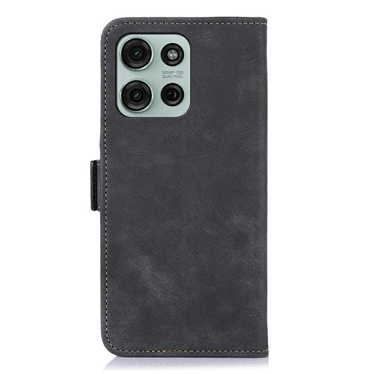 ABEEL For Motorola Moto G75 5G Wallet Phone Case Retro Leather Flip Cover with Stand - Black