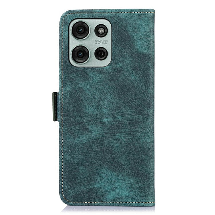 ABEEL For Motorola Moto G75 5G Wallet Phone Case Retro Leather Flip Cover with Stand - Green