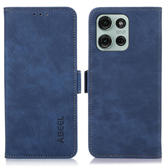 ABEEL For Motorola Moto G75 5G Wallet Phone Case Retro Leather Flip Cover with Stand - Blue