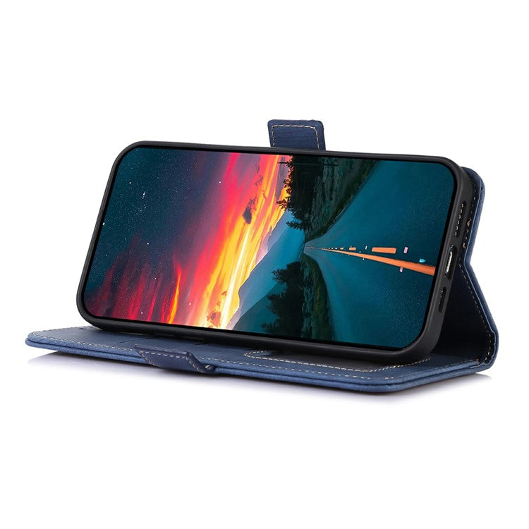 ABEEL For Motorola Moto G75 5G Wallet Phone Case Retro Leather Flip Cover with Stand - Blue