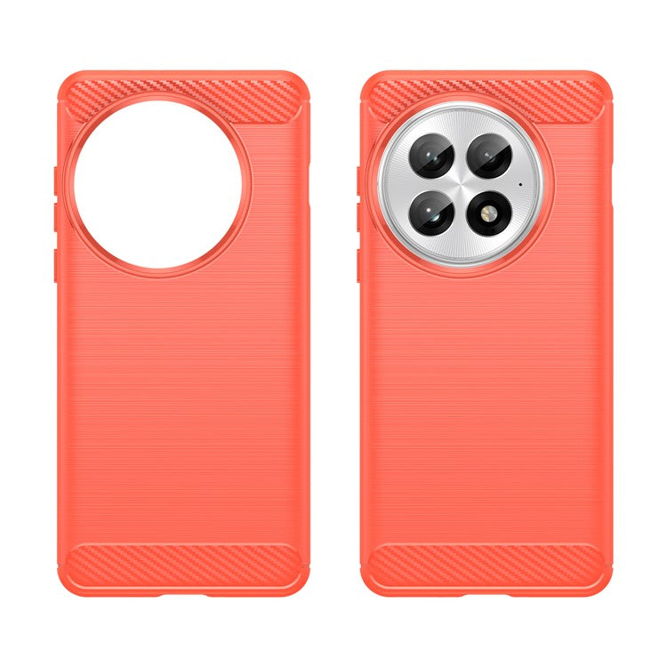 For OnePlus 13 Case Carbon Fiber Texture Brushed Anti Fingerprint Phone Back Cover - Red
