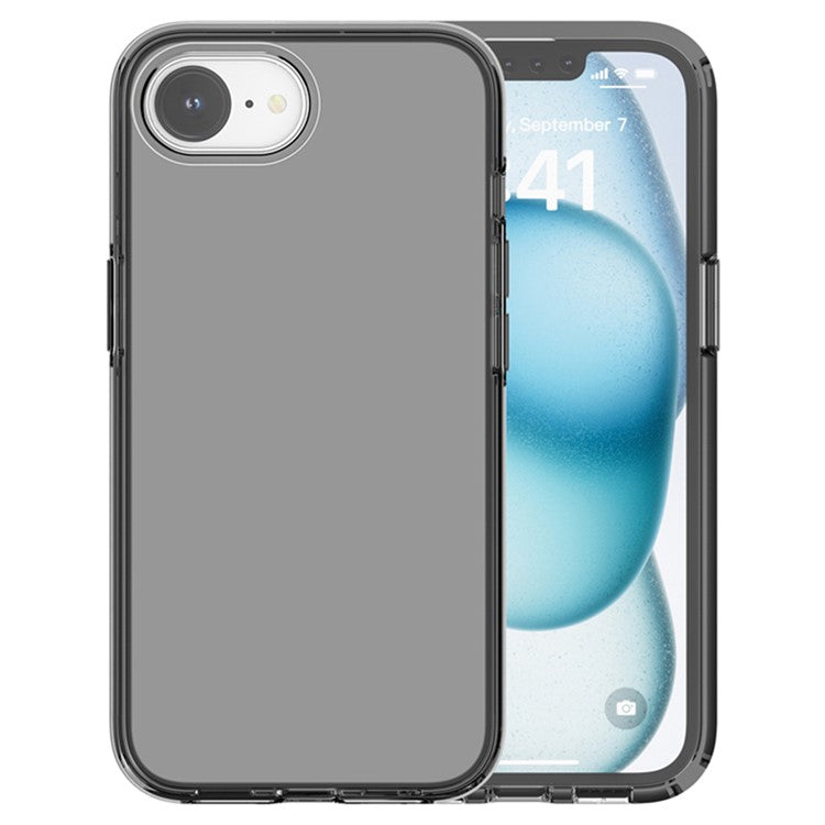 For iPhone 16e Case Thickened Shockproof TPU+PC Clear Back Cover - Transparent Grey