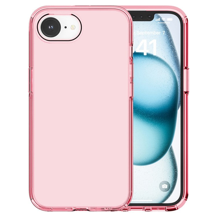 For iPhone 16e Case Thickened Shockproof TPU+PC Clear Back Cover - Transparent Pink