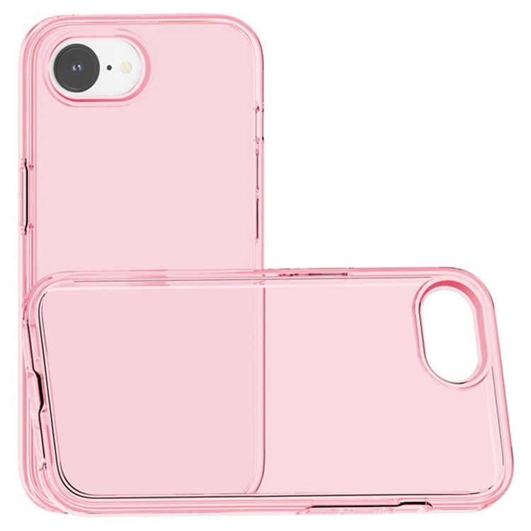 For iPhone 16e Case Thickened Shockproof TPU+PC Clear Back Cover - Transparent Pink