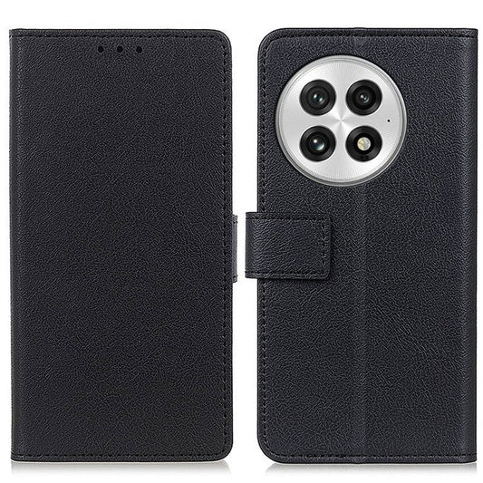 For OnePlus 13 Case PU Leather Stand Wallet Phone Cover - Black