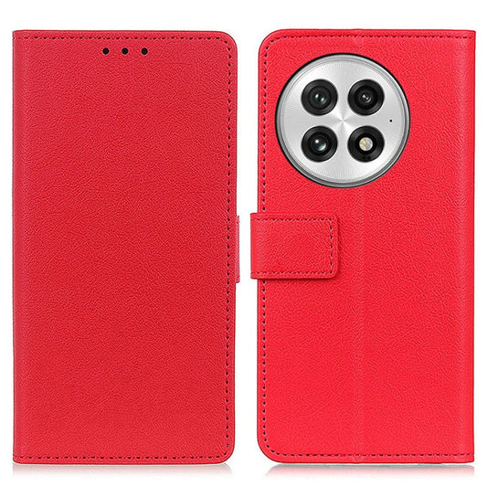 For OnePlus 13 Case PU Leather Stand Wallet Phone Cover - Red