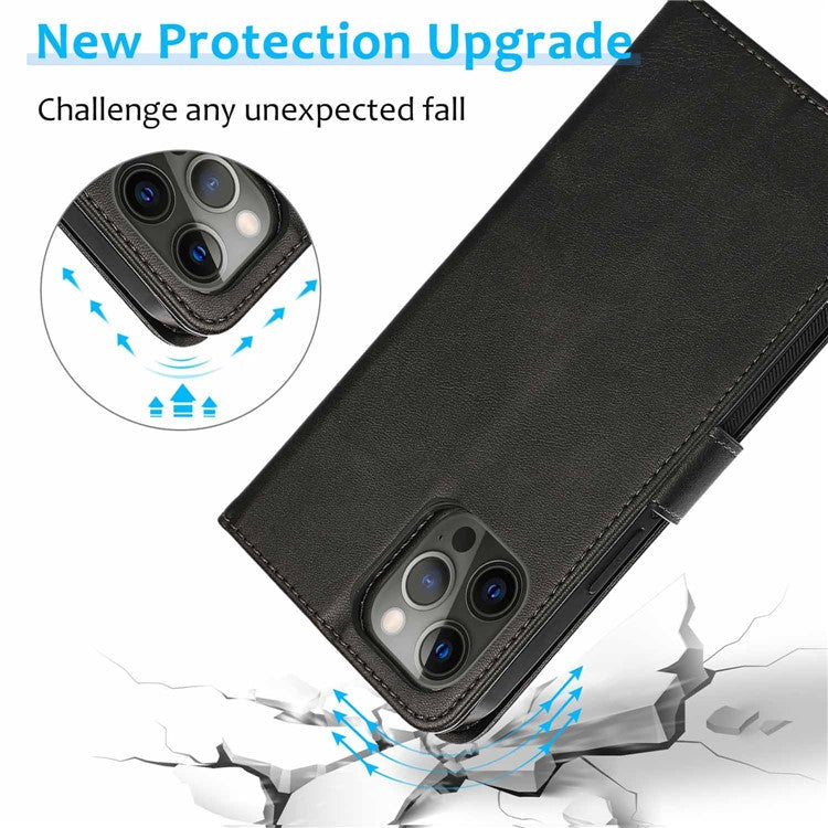 For iPhone 16 Pro Case Magnetic Detachable 2-in-1 Wallet Stand PU Leather Phone Cover - Rose Gold