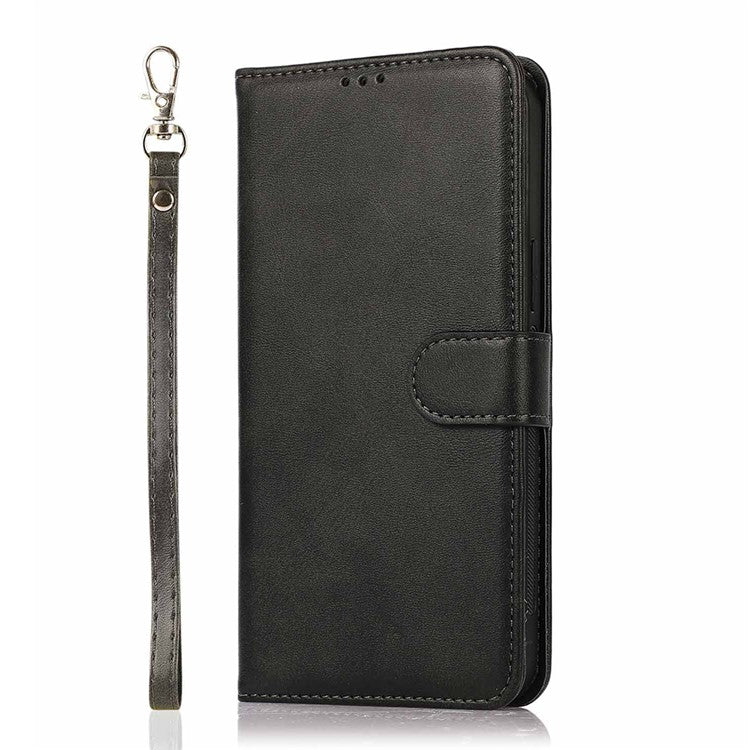 For iPhone 16 Pro Case Magnetic Detachable 2-in-1 Wallet Stand PU Leather Phone Cover - Rose Gold