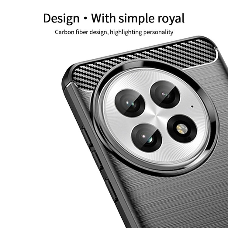 MOFI JK TPU Series-1 For OnePlus 13 Case Carbon Fiber Texture TPU Soft Phone Cover - Black