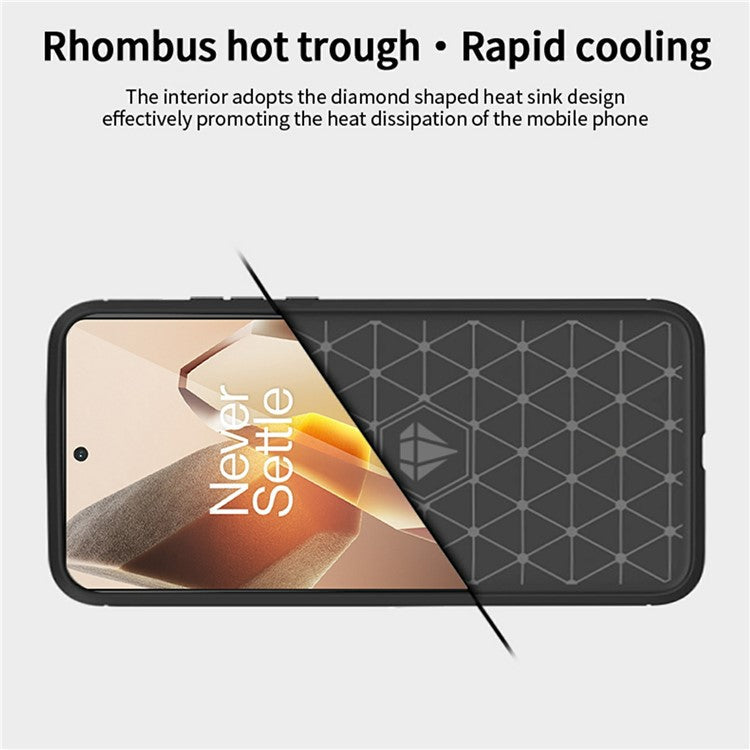 MOFI JK TPU Series-1 For OnePlus 13 Case Carbon Fiber Texture TPU Soft Phone Cover - Blue