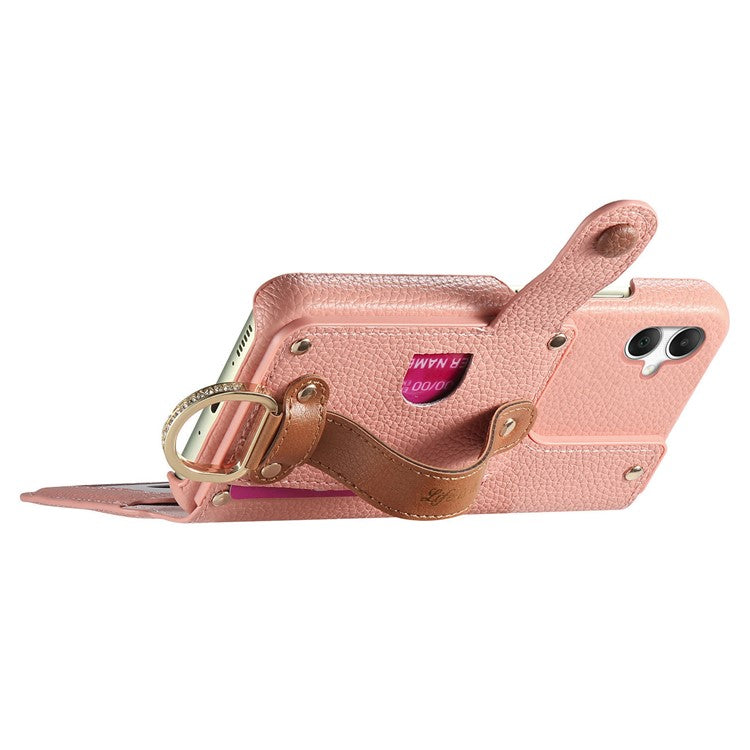 For Samsung Galaxy A05 4G Case RFID Blocking Zipper Wallet PU Leather Mobile Cover - Pink