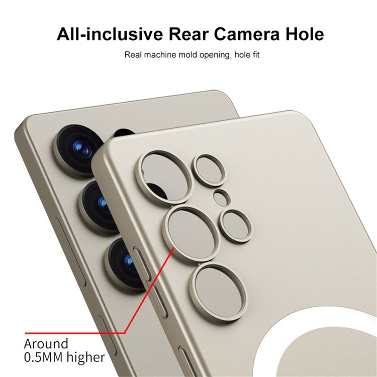 GKK For Samsung Galaxy S25 Ultra Magnetic Case with Stylus, Skin Touch TPU+PC Slim Phone Back Cover - Silver