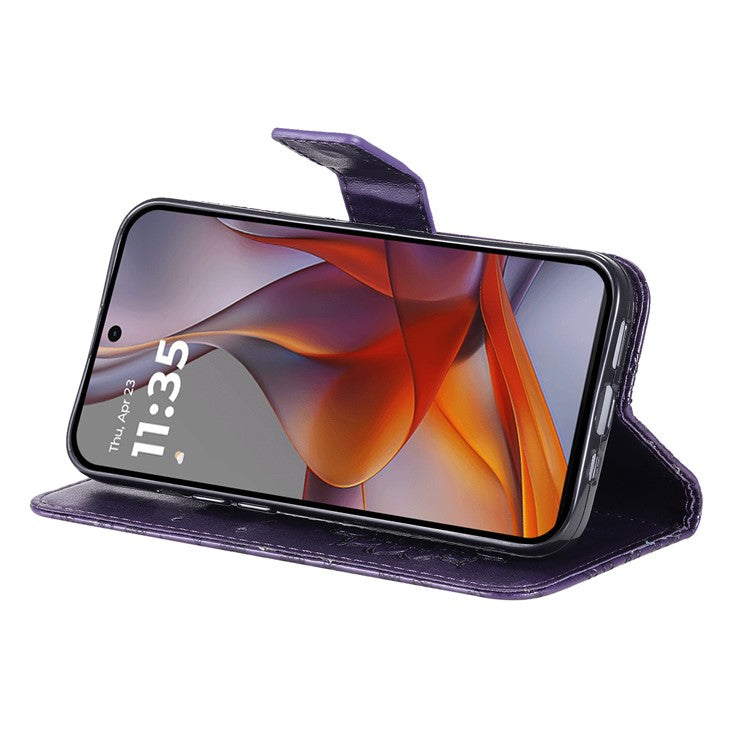 For Motorola Moto G75 5G Case Sunflower Leather Wallet Phone Cover - Purple