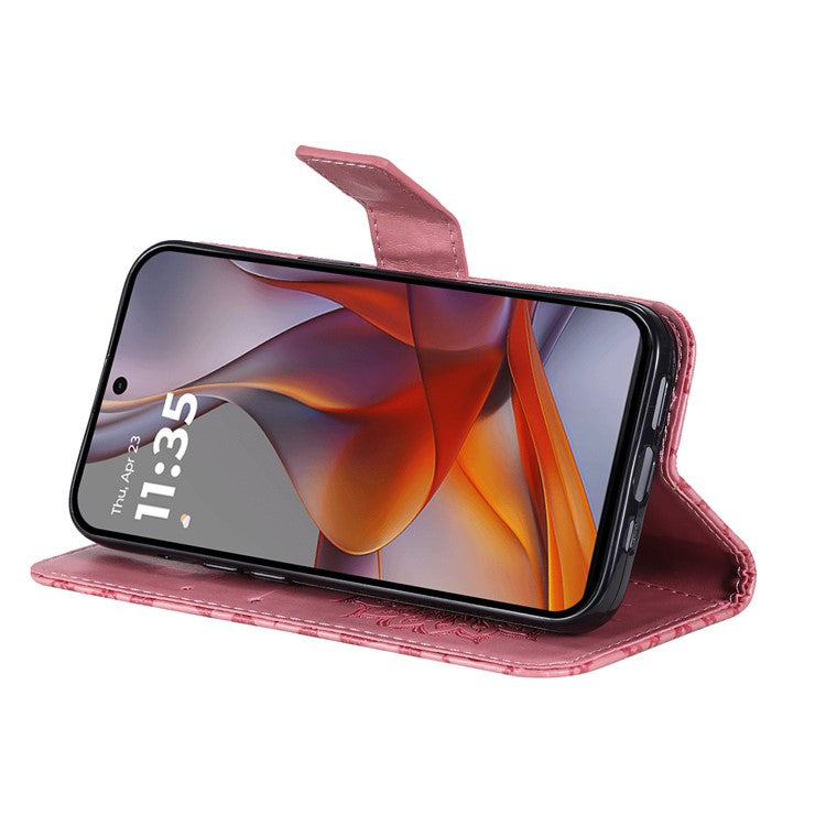 For Motorola Moto G75 5G Case Sunflower Leather Wallet Phone Cover - Pink