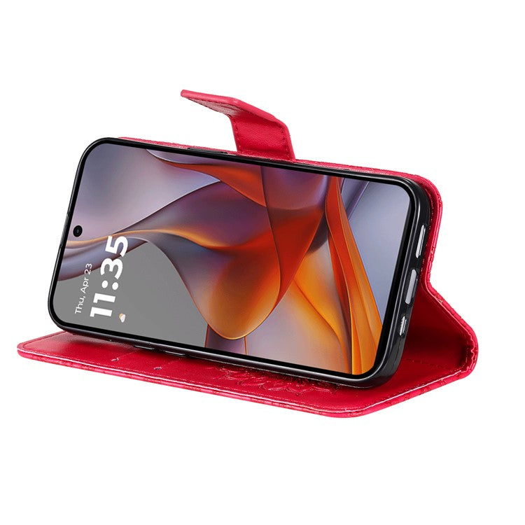 For Motorola Moto G75 5G Case Sunflower Leather Wallet Phone Cover - Red
