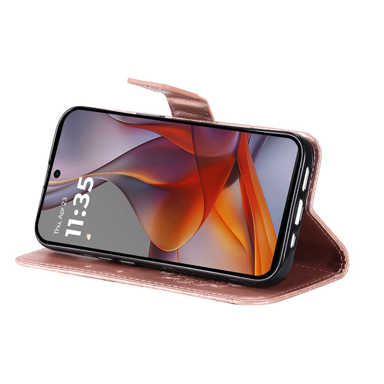 For Motorola Moto G75 5G Case Sunflower Leather Wallet Phone Cover - Rose Gold
