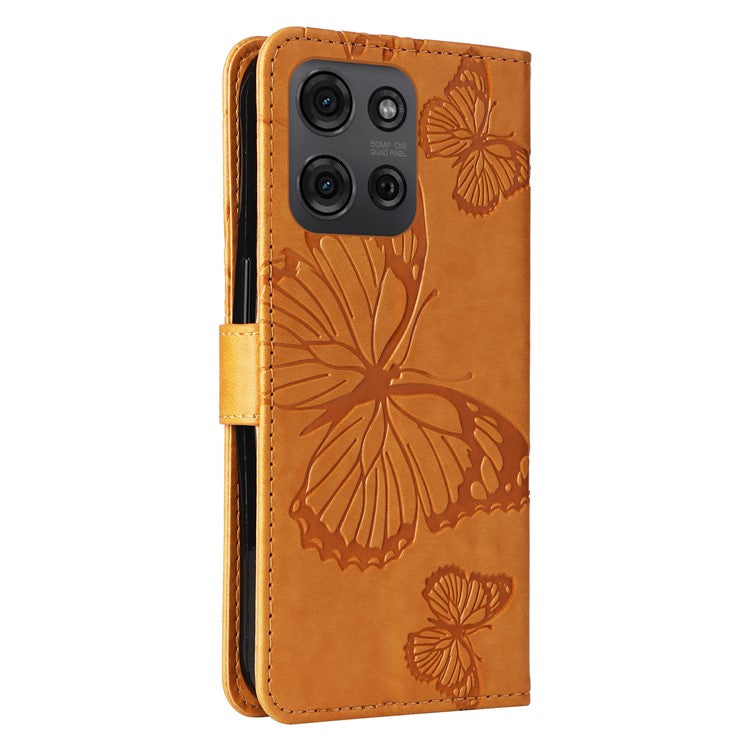 For Motorola Moto G75 5G Case Butterfly Leather Phone Cover - Yellow