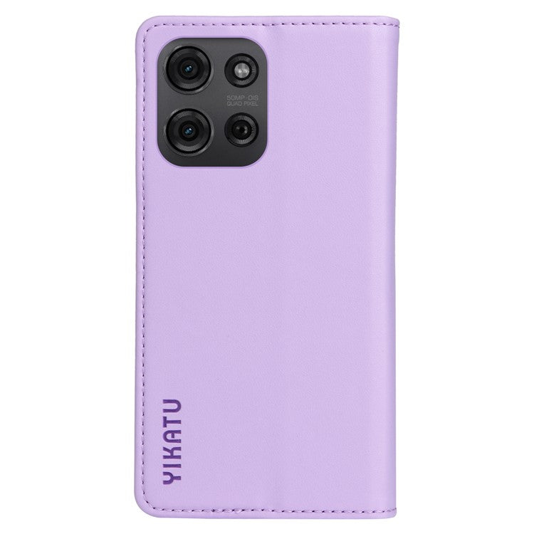 YIKATU YK-001 For Motorola Moto G75 5G Case Stand Leather Phone Cover Strong Magnetic Closure - Light Purple