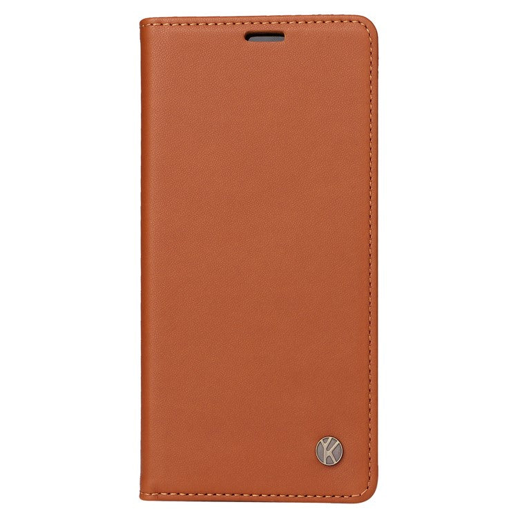 YIKATU YK-001 For Motorola Moto G75 5G Case Stand Leather Phone Cover Strong Magnetic Closure - Brown