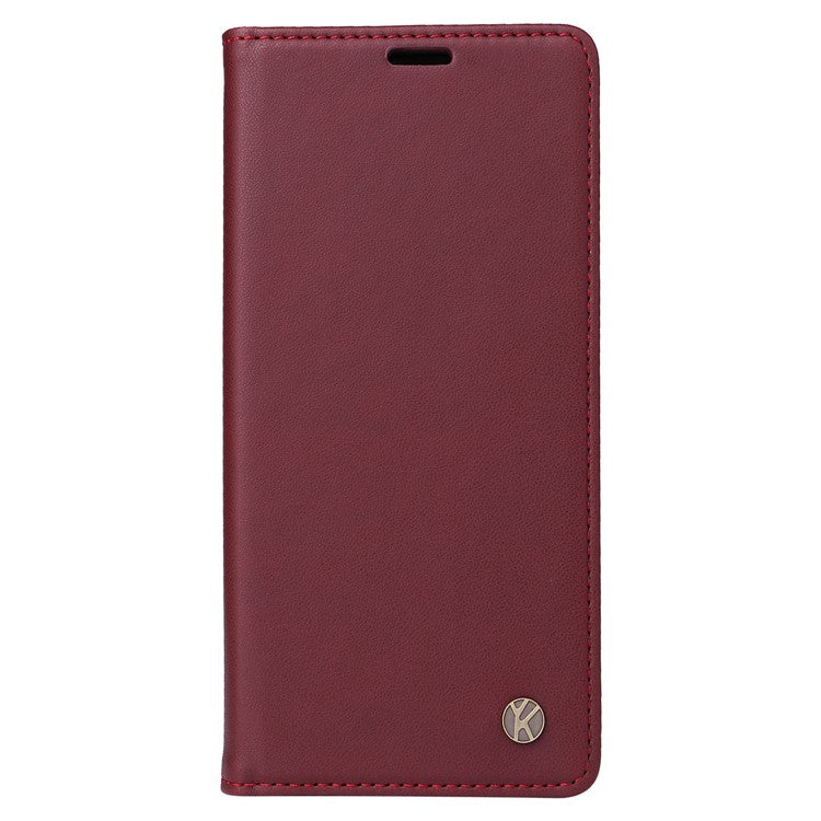 YIKATU YK-001 For Motorola Moto G75 5G Case Stand Leather Phone Cover Strong Magnetic Closure - Wine Red