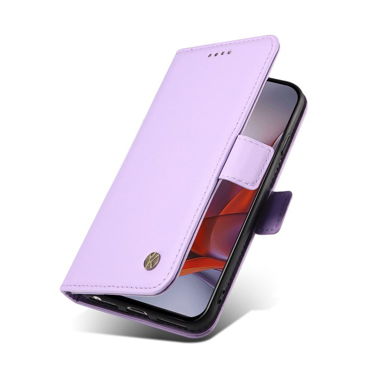 YIKATU YK-003 For Motorola Moto G75 5G Case Wallet Stand Leather Phone Cover Side Buckle - Light Purple