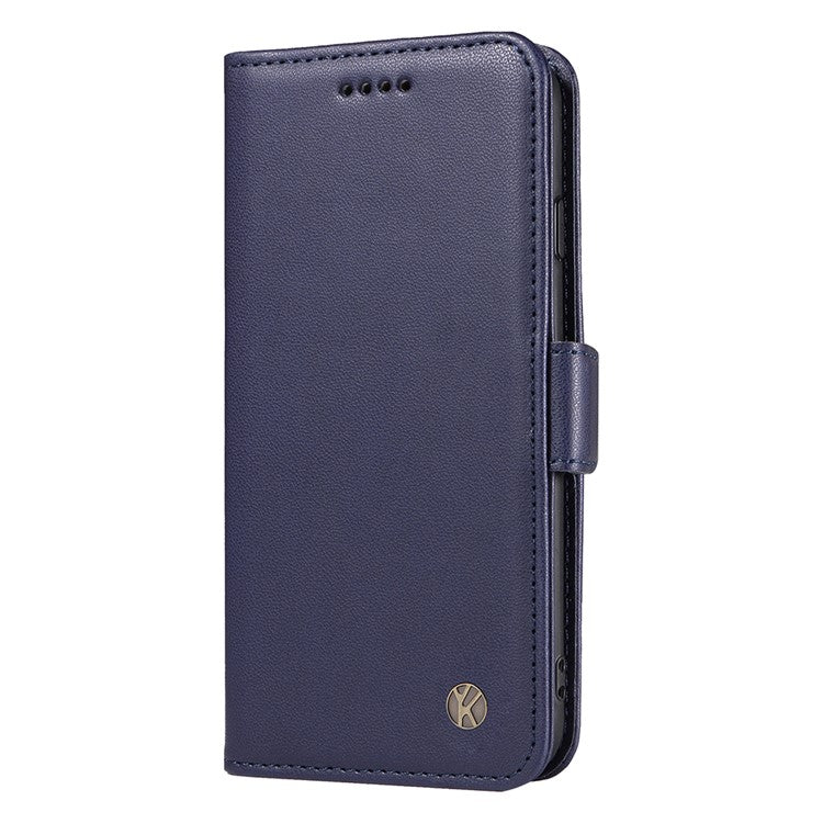 YIKATU YK-003 For Motorola Moto G75 5G Case Wallet Stand Leather Phone Cover Side Buckle - Sapphire