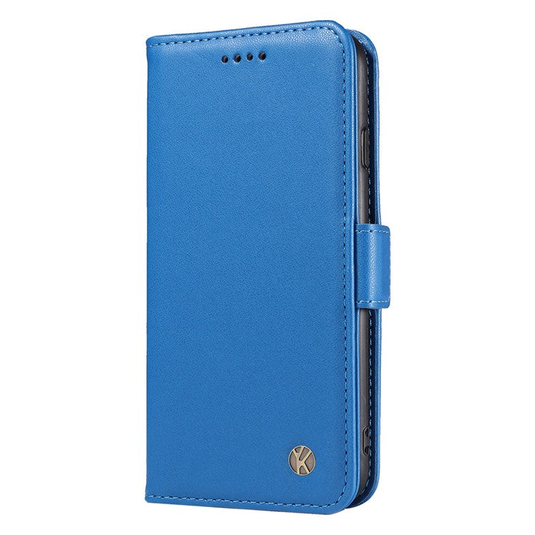 YIKATU YK-003 For Motorola Moto G75 5G Case Wallet Stand Leather Phone Cover Side Buckle - Sky Blue