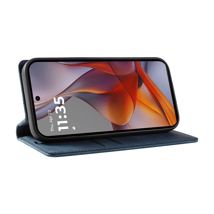 YIKATU YK-004 For Motorola Moto G75 5G Case Leather Skin-Touch Phone Cover Magnetic Auto-Absorbed - Blue