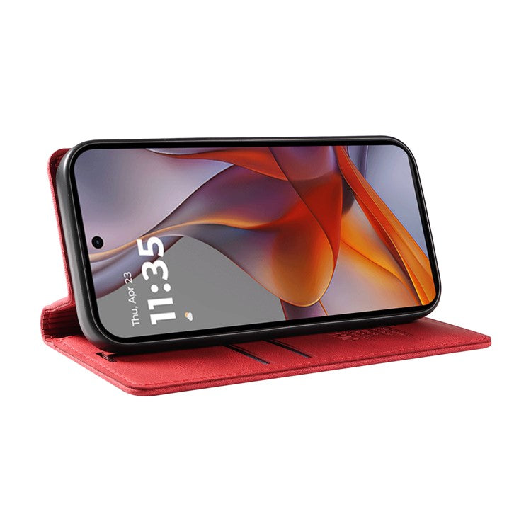 YIKATU YK-004 For Motorola Moto G75 5G Case Leather Skin-Touch Phone Cover Magnetic Auto-Absorbed - Red