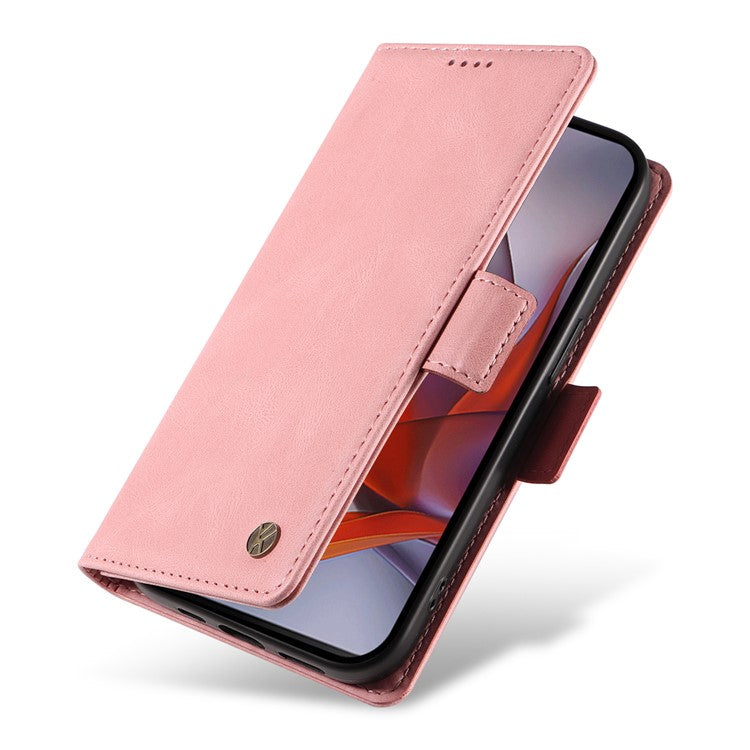 YIKATU YK-005 For Motorola Moto G75 5G Case PU Leather Wallet Phone Cover Skin Touch Feeling - Pink