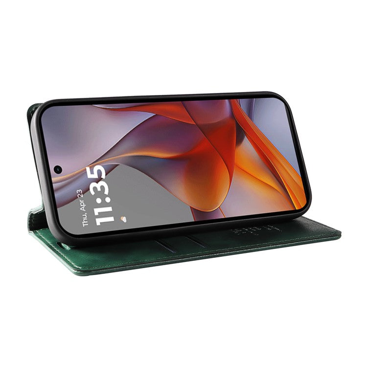 YIKATU YK-006 For Motorola Moto G75 5G Case Magnetic Closure Leather Phone Cover Litchi Texture - Green