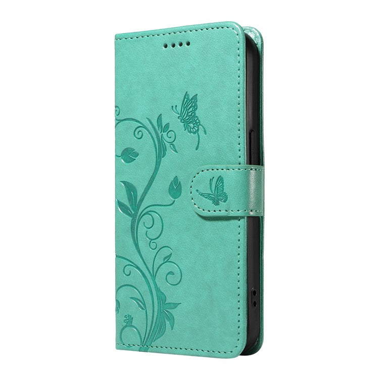 For Motorola Moto G75 5G Case Flower Pattern PU Leather Wallet Phone Cover - Green