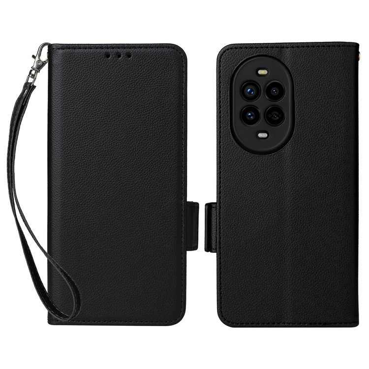 For Huawei nova 13 Pro 5G Case Litchi Texture PU Leather Wallet Flip Phone Cover - Black