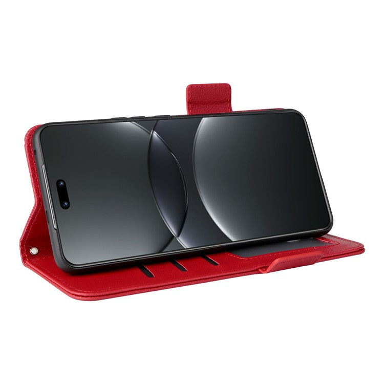 For Huawei nova 13 Pro 5G Case Litchi Texture PU Leather Wallet Flip Phone Cover - Red