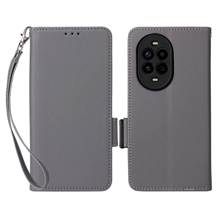For Huawei nova 13 Pro 5G Case Litchi Texture PU Leather Wallet Flip Phone Cover - Grey